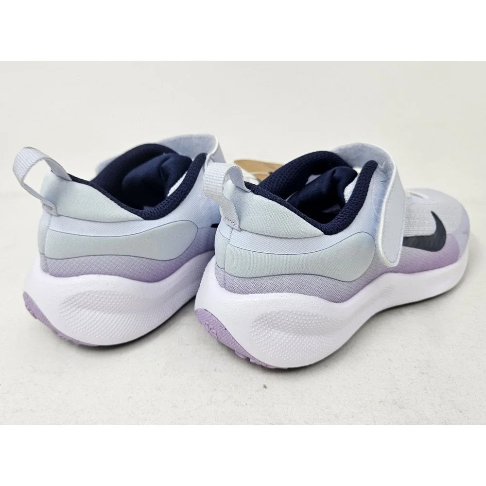 Nike Revolution 7 PSV Kids Running Shoes Size 12.5c Gray/Navy Blue/Lilac NEW!